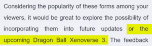 Bandai Namco Email Claims Dragon Ball XenoVerse 3 Is In Development